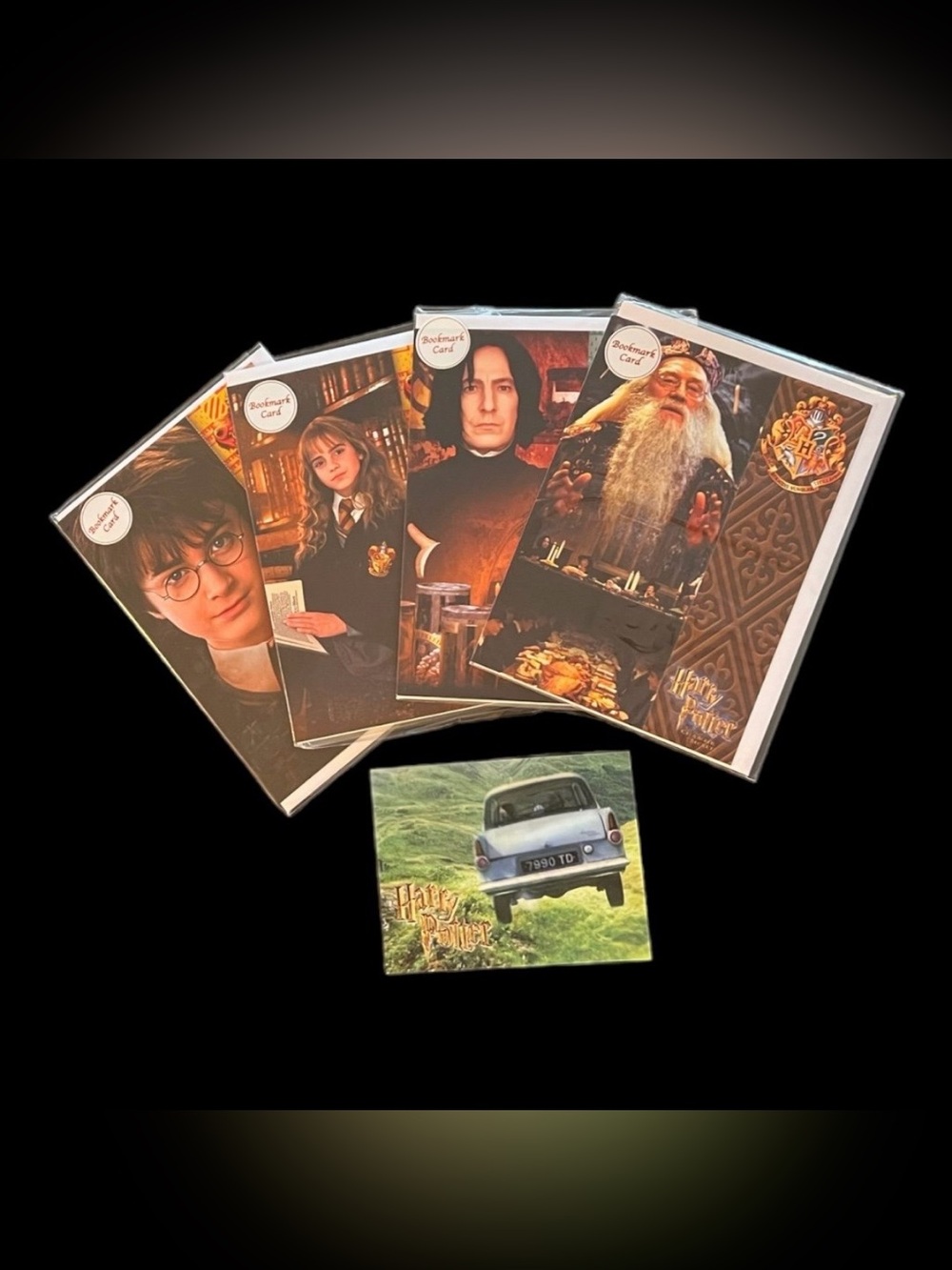 RARE Vintage UK Harry Potter Bookmark Birthday Cards W/Holographic Postcard NEW